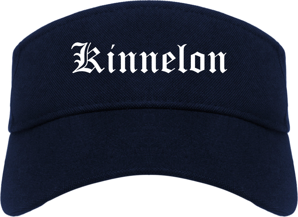 Kinnelon New Jersey NJ Old English Mens Visor Cap Hat Navy Blue