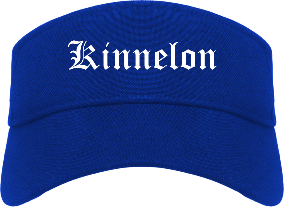 Kinnelon New Jersey NJ Old English Mens Visor Cap Hat Royal Blue