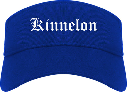 Kinnelon New Jersey NJ Old English Mens Visor Cap Hat Royal Blue