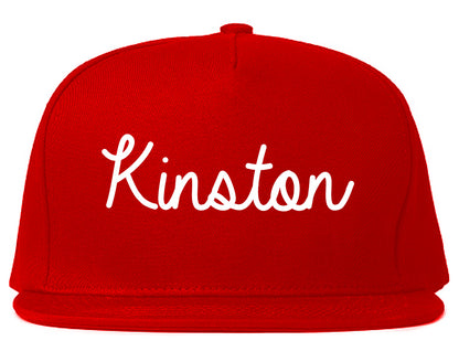 Kinston North Carolina NC Script Mens Snapback Hat Red