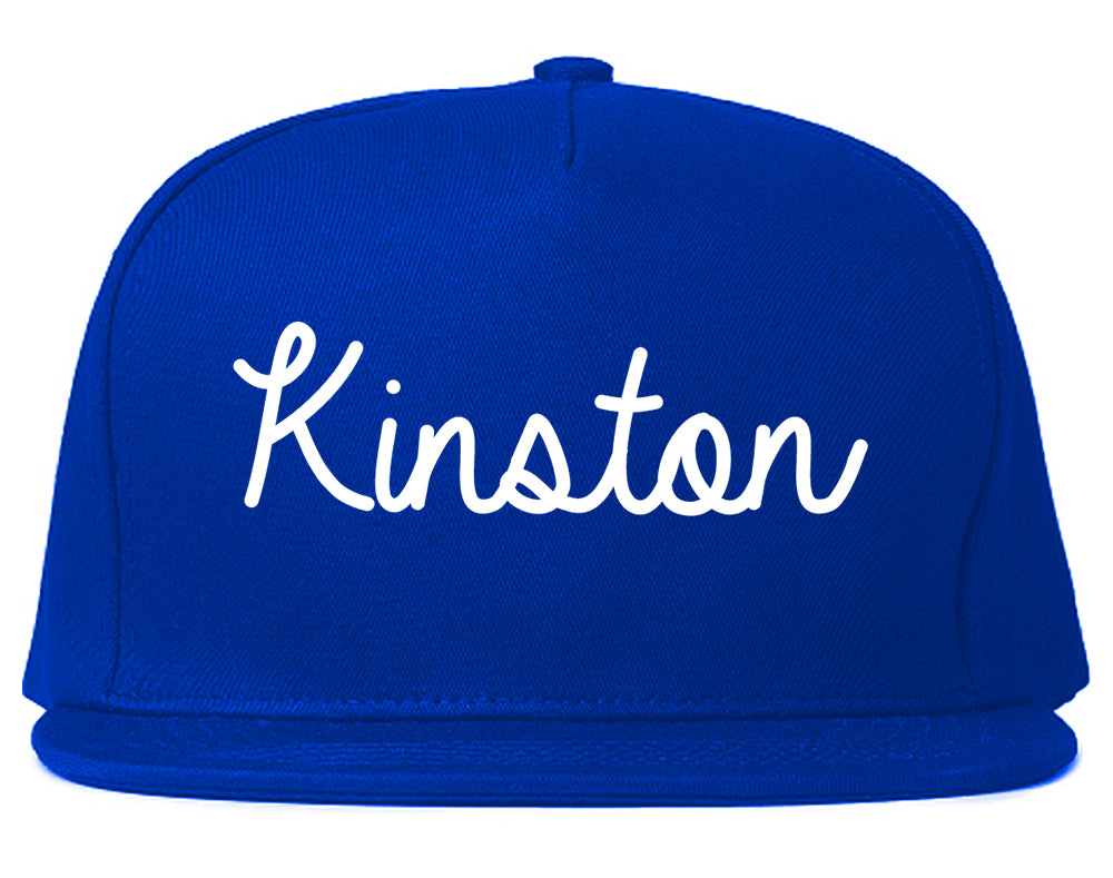 Kinston North Carolina NC Script Mens Snapback Hat Royal Blue