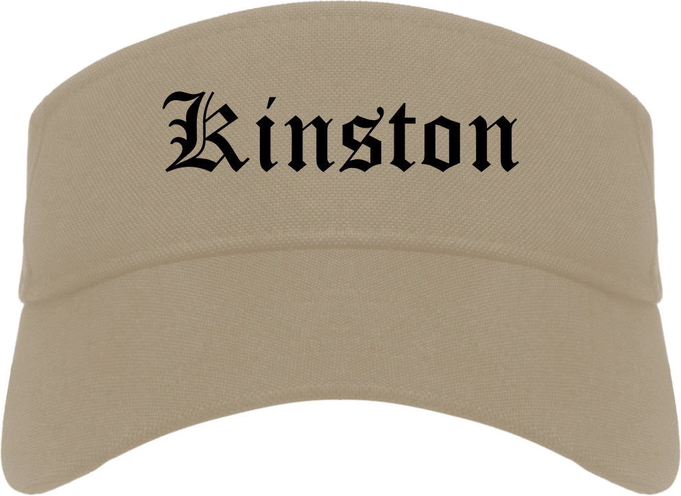Kinston North Carolina NC Old English Mens Visor Cap Hat Khaki