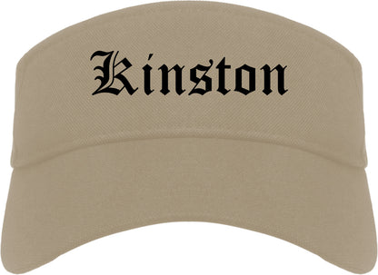 Kinston North Carolina NC Old English Mens Visor Cap Hat Khaki