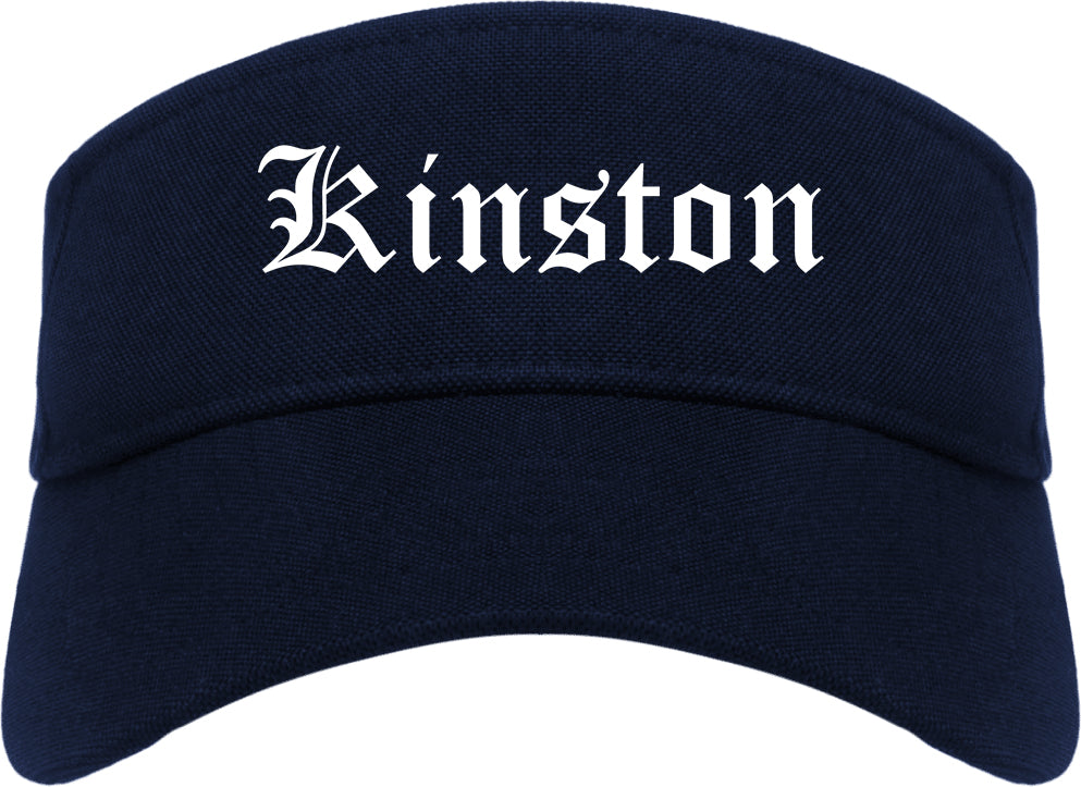 Kinston North Carolina NC Old English Mens Visor Cap Hat Navy Blue