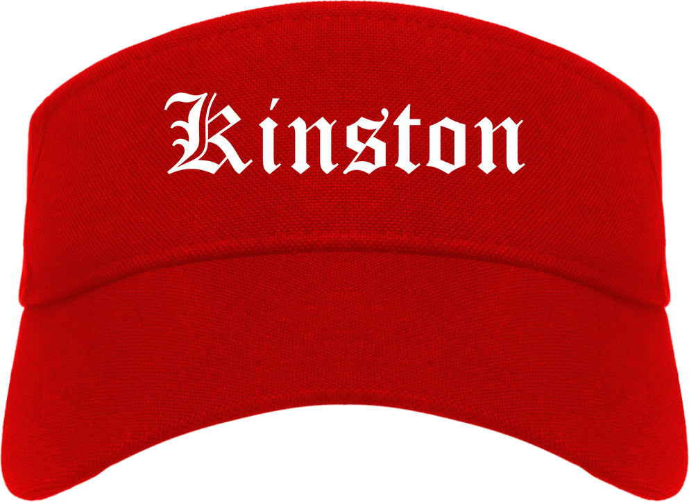 Kinston North Carolina NC Old English Mens Visor Cap Hat Red