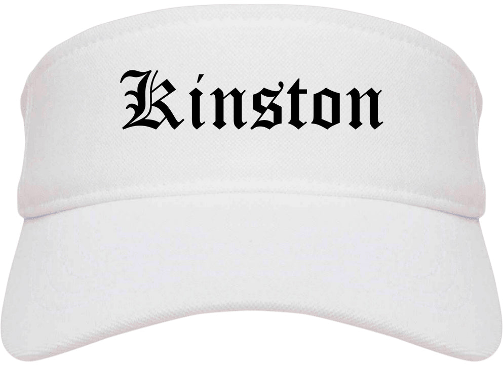 Kinston North Carolina NC Old English Mens Visor Cap Hat White