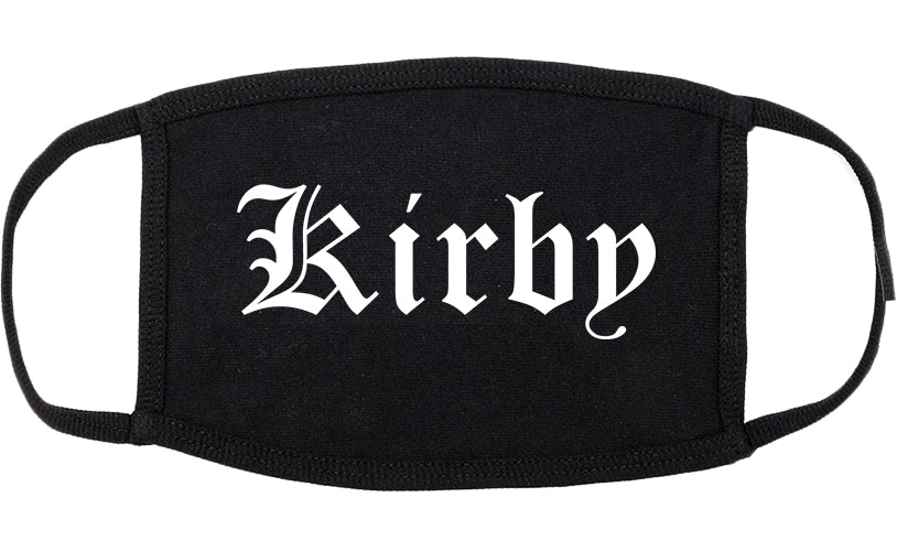Kirby Texas TX Old English Cotton Face Mask Black