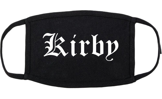 Kirby Texas TX Old English Cotton Face Mask Black