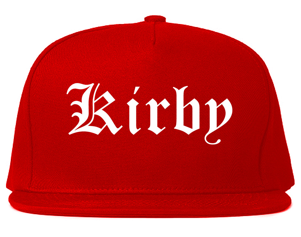 Kirby Texas TX Old English Mens Snapback Hat Red