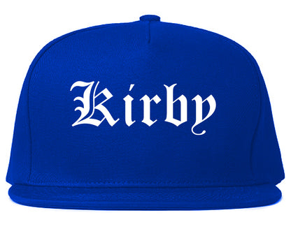 Kirby Texas TX Old English Mens Snapback Hat Royal Blue