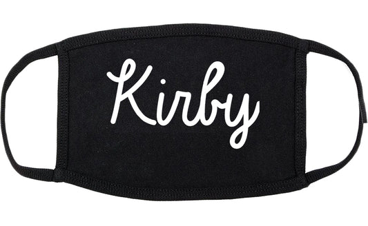 Kirby Texas TX Script Cotton Face Mask Black