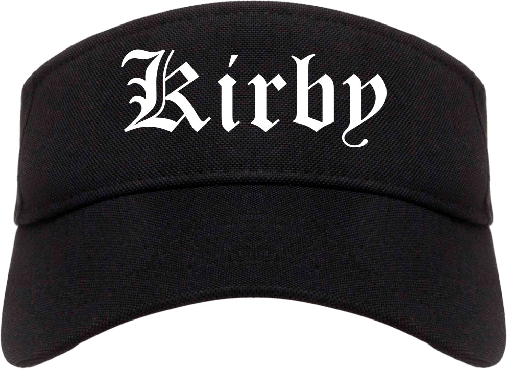 Kirby Texas TX Old English Mens Visor Cap Hat Black