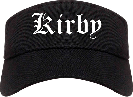Kirby Texas TX Old English Mens Visor Cap Hat Black