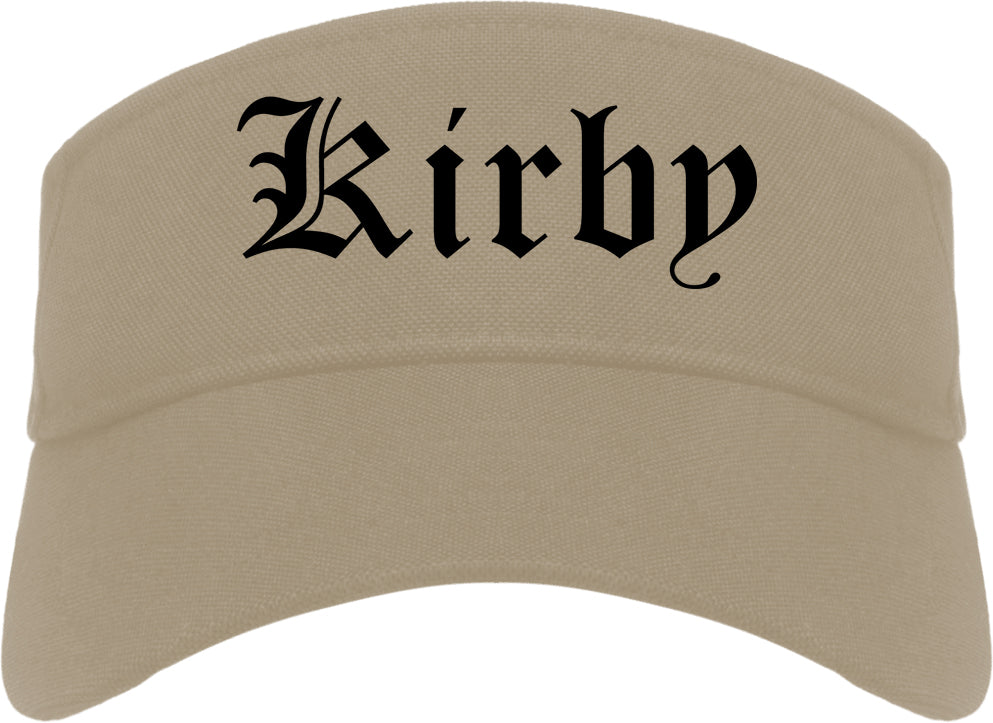 Kirby Texas TX Old English Mens Visor Cap Hat Khaki