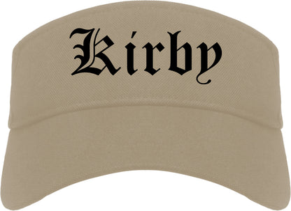 Kirby Texas TX Old English Mens Visor Cap Hat Khaki