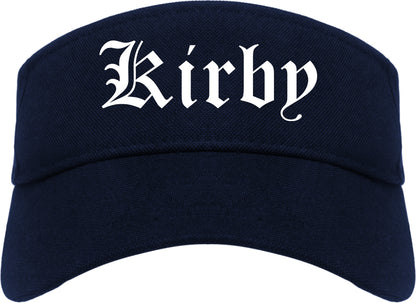 Kirby Texas TX Old English Mens Visor Cap Hat Navy Blue