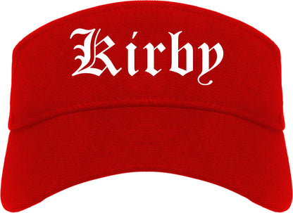 Kirby Texas TX Old English Mens Visor Cap Hat Red