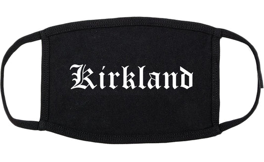 Kirkland Washington WA Old English Cotton Face Mask Black