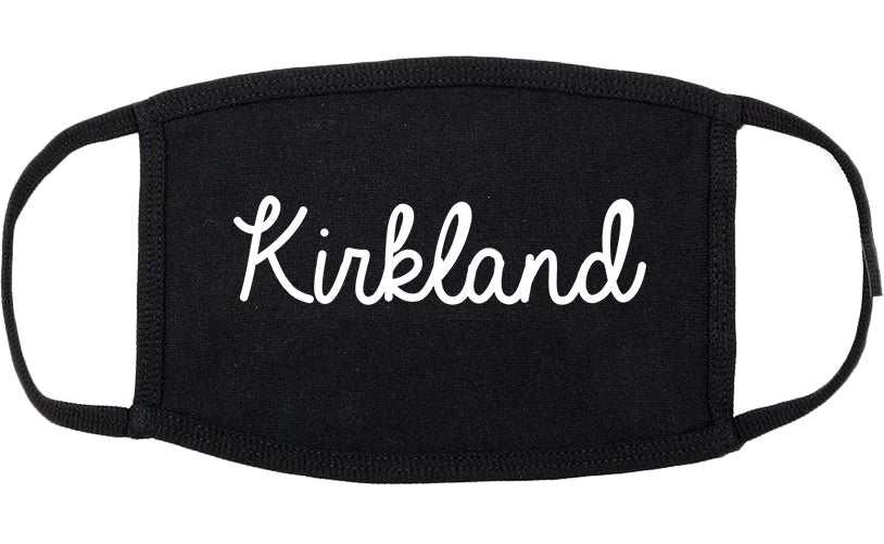 Kirkland Washington WA Script Cotton Face Mask Black