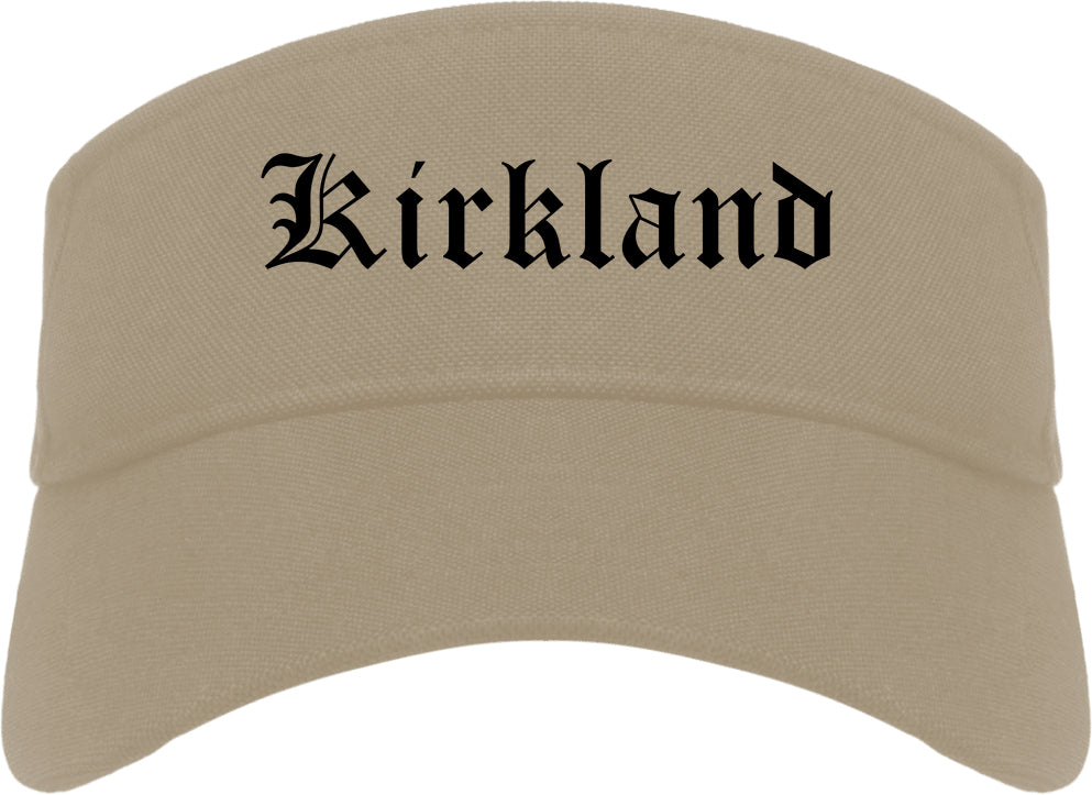 Kirkland Washington WA Old English Mens Visor Cap Hat Khaki
