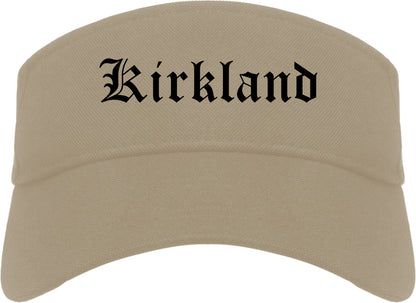 Kirkland Washington WA Old English Mens Visor Cap Hat Khaki