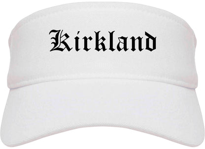 Kirkland Washington WA Old English Mens Visor Cap Hat White