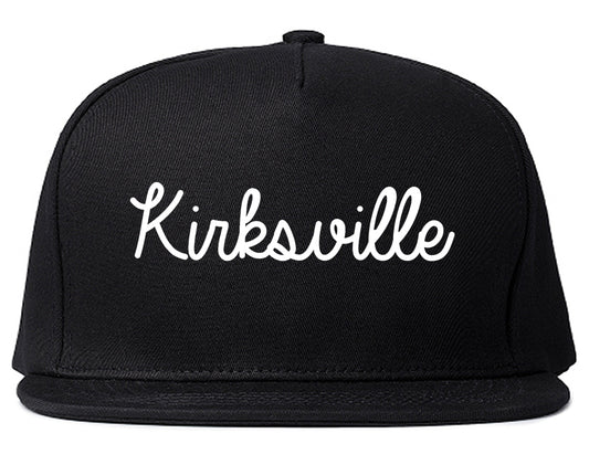 Kirksville Missouri MO Script Mens Snapback Hat Black