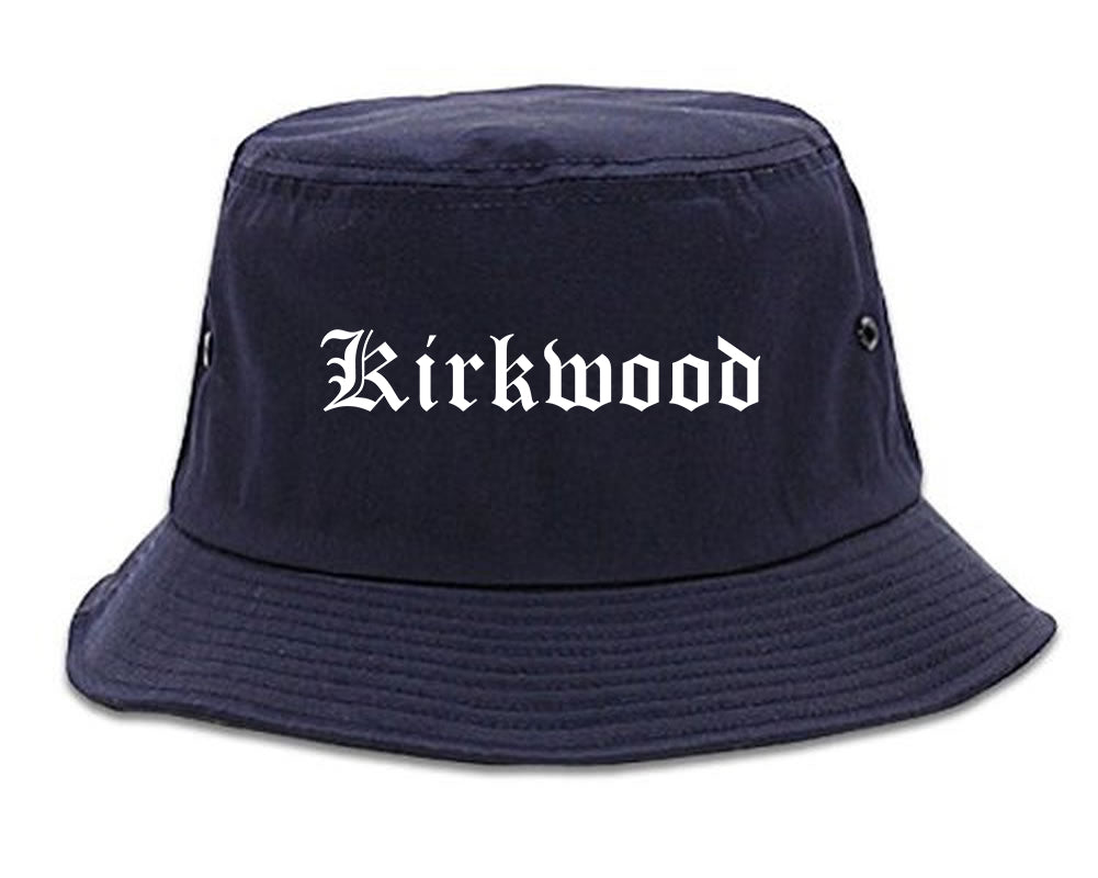 Kirkwood Missouri MO Old English Mens Bucket Hat Navy Blue