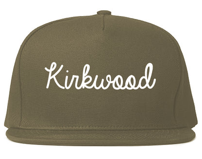 Kirkwood Missouri MO Script Mens Snapback Hat Grey