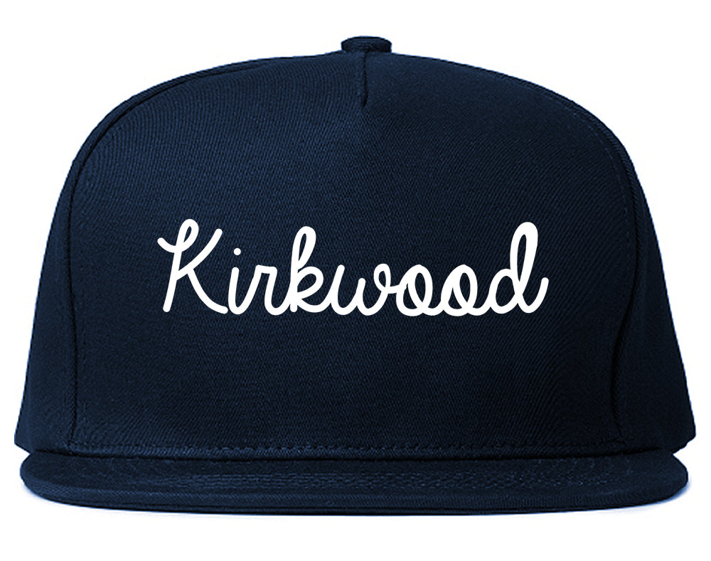 Kirkwood Missouri MO Script Mens Snapback Hat Navy Blue