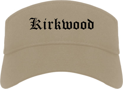 Kirkwood Missouri MO Old English Mens Visor Cap Hat Khaki