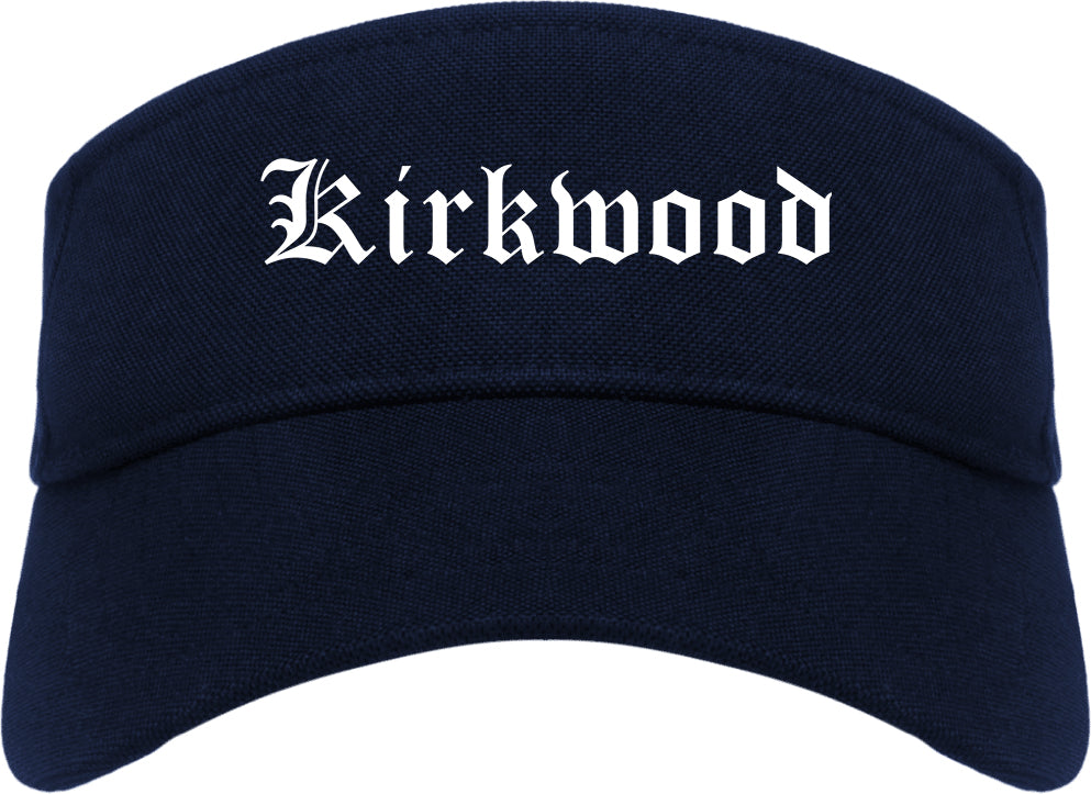 Kirkwood Missouri MO Old English Mens Visor Cap Hat Navy Blue