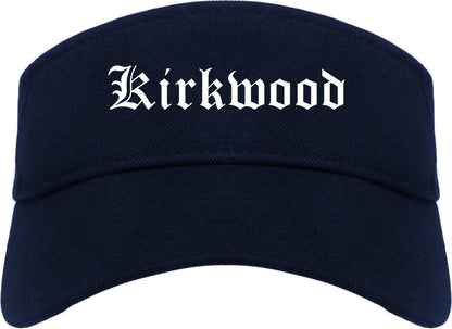 Kirkwood Missouri MO Old English Mens Visor Cap Hat Navy Blue