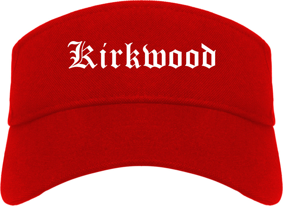 Kirkwood Missouri MO Old English Mens Visor Cap Hat Red