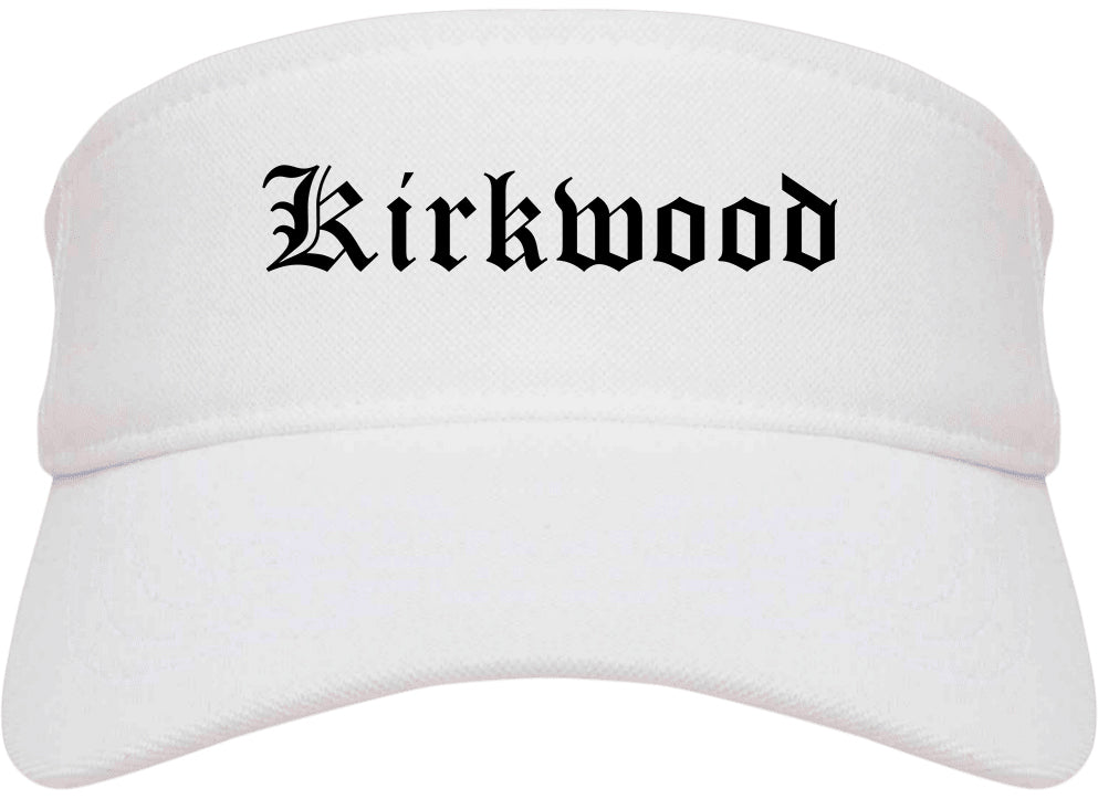 Kirkwood Missouri MO Old English Mens Visor Cap Hat White