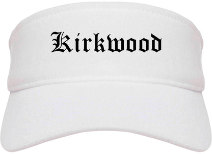 Kirkwood Missouri MO Old English Mens Visor Cap Hat White