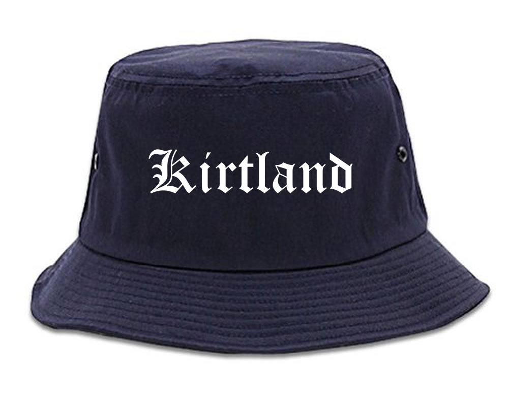 Kirtland Ohio OH Old English Mens Bucket Hat Navy Blue
