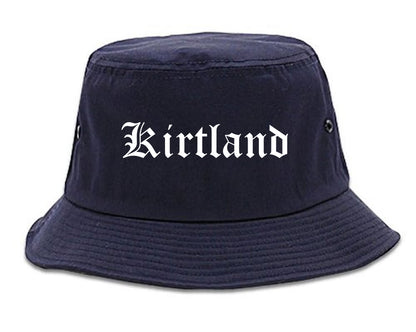Kirtland Ohio OH Old English Mens Bucket Hat Navy Blue