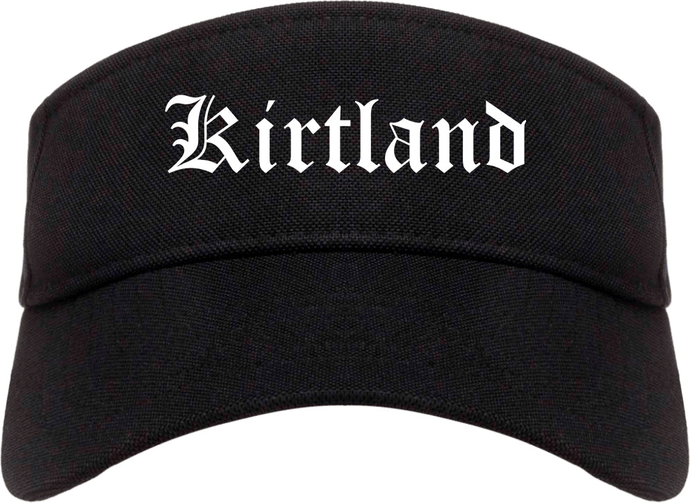 Kirtland Ohio OH Old English Mens Visor Cap Hat Black