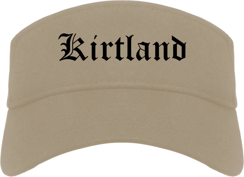 Kirtland Ohio OH Old English Mens Visor Cap Hat Khaki