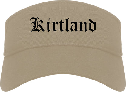 Kirtland Ohio OH Old English Mens Visor Cap Hat Khaki