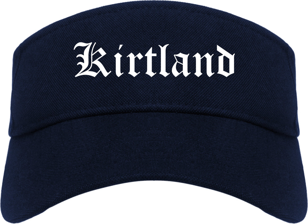 Kirtland Ohio OH Old English Mens Visor Cap Hat Navy Blue