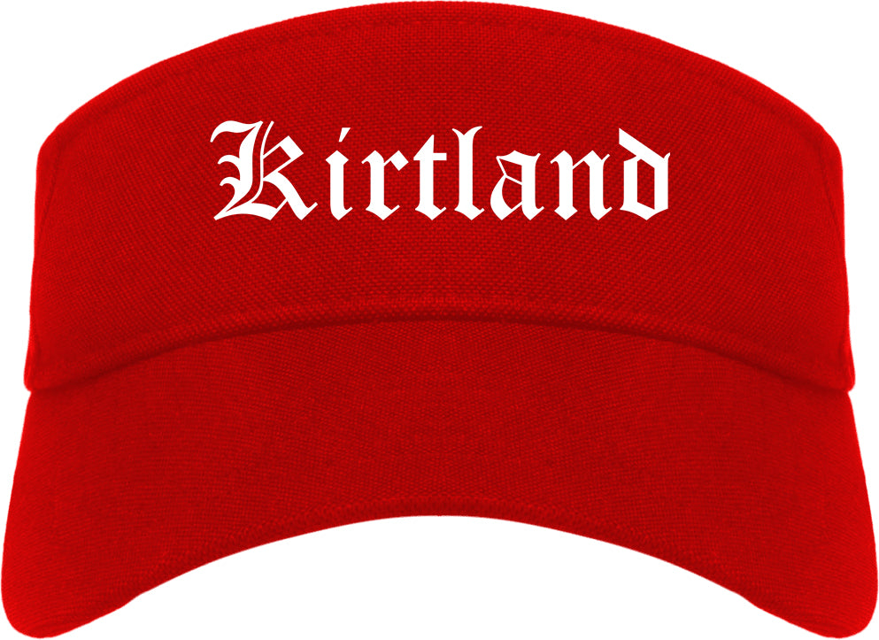 Kirtland Ohio OH Old English Mens Visor Cap Hat Red