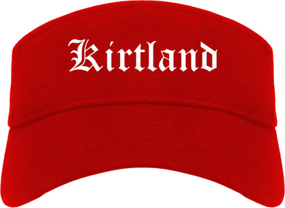 Kirtland Ohio OH Old English Mens Visor Cap Hat Red