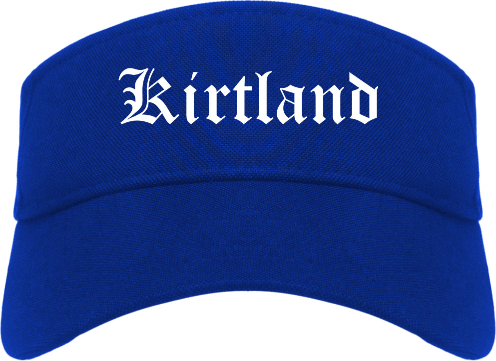 Kirtland Ohio OH Old English Mens Visor Cap Hat Royal Blue