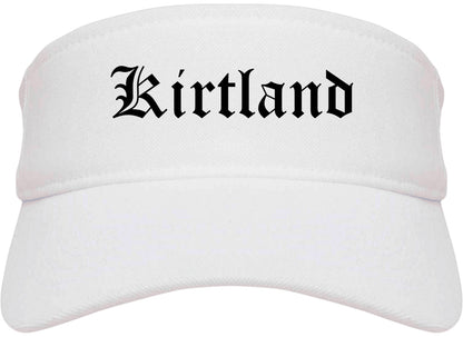 Kirtland Ohio OH Old English Mens Visor Cap Hat White