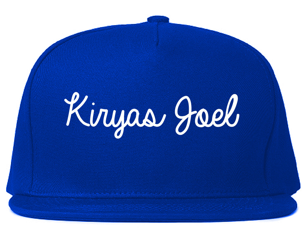 Kiryas Joel New York NY Script Mens Snapback Hat Royal Blue