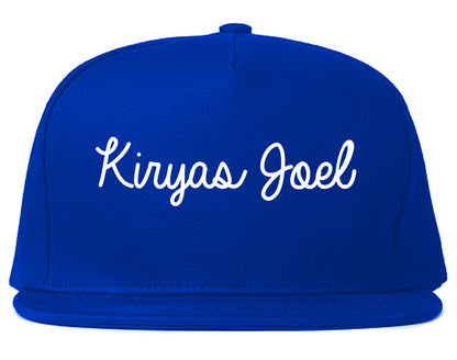 Kiryas Joel New York NY Script Mens Snapback Hat Royal Blue