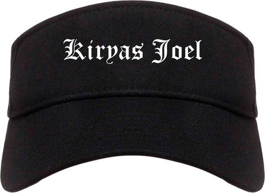 Kiryas Joel New York NY Old English Mens Visor Cap Hat Black