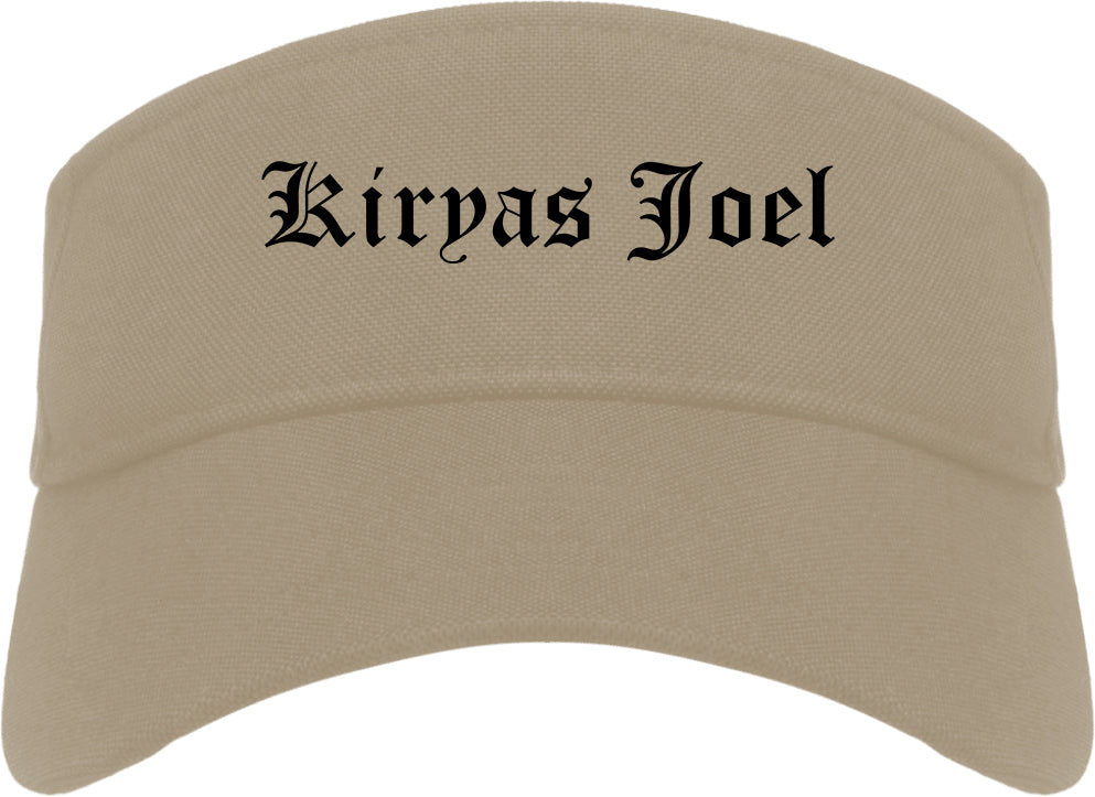 Kiryas Joel New York NY Old English Mens Visor Cap Hat Khaki